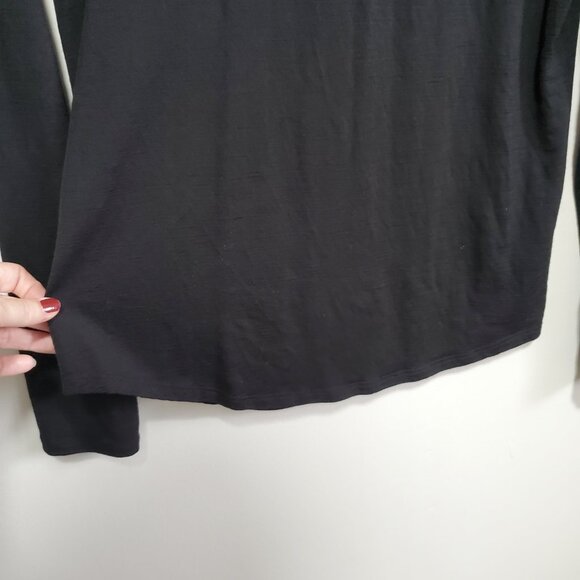 SEGMENTS 100% Merino Wool Base Layer Top Shirt Long Sleeve Black Women's Medium - Picture 5 of 11